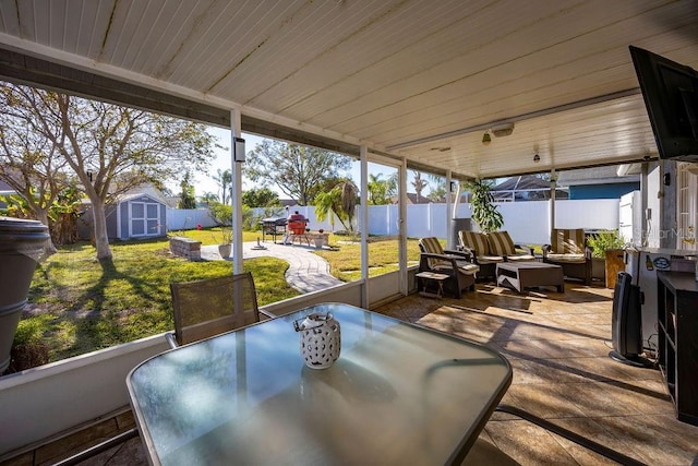 sunroom / solarium featuring a wealth of natural light