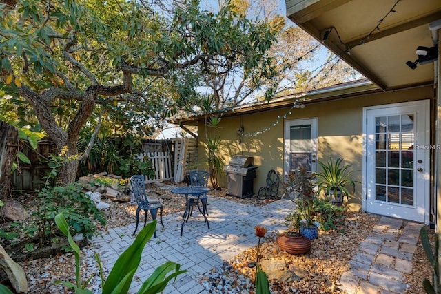 view of patio with area for grilling