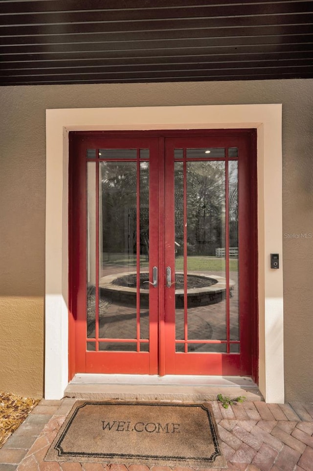 entrance to property with french doors