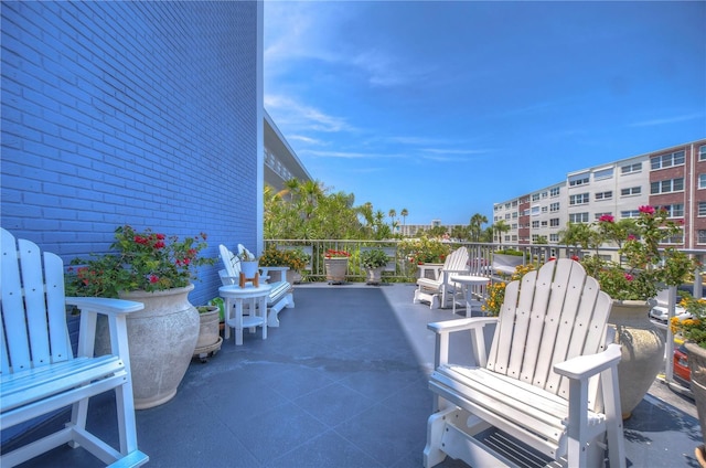 view of patio / terrace featuring a balcony