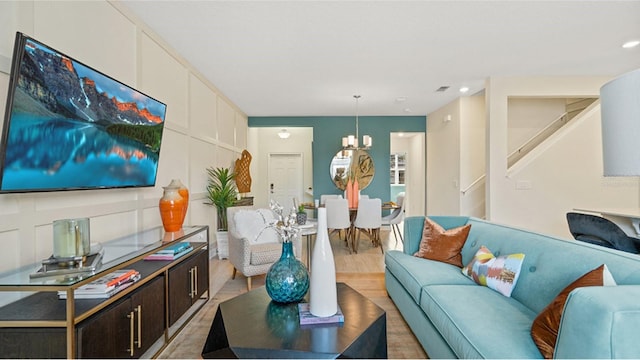 living room featuring light hardwood / wood-style floors