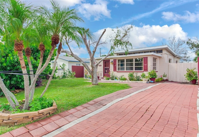 ranch-style house with a front yard