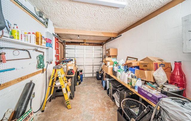 garage featuring electric panel