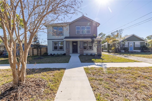 view of front of house with a front yard