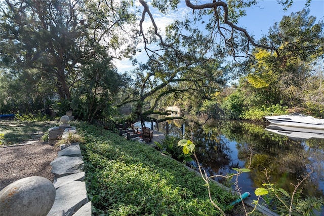 view of yard featuring a water view