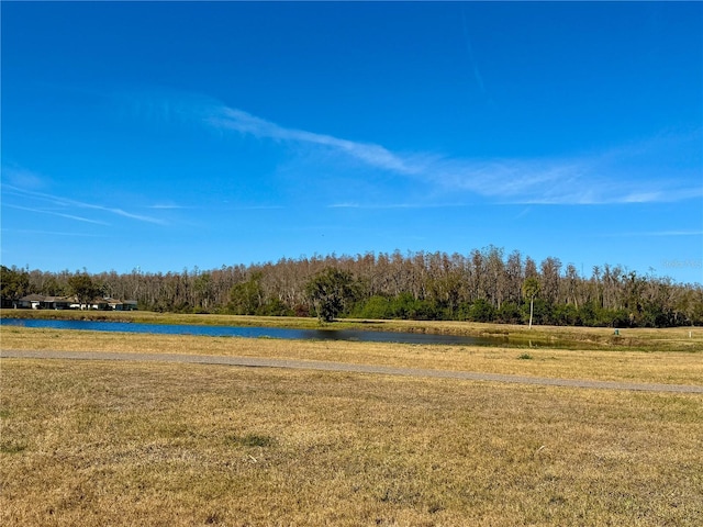 view of yard featuring a water view