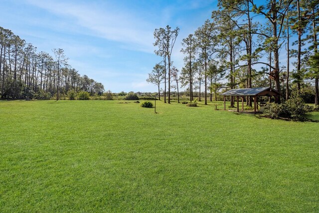 view of yard with a gazebo