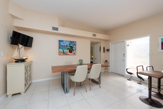 view of tiled dining room