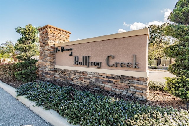 view of community sign