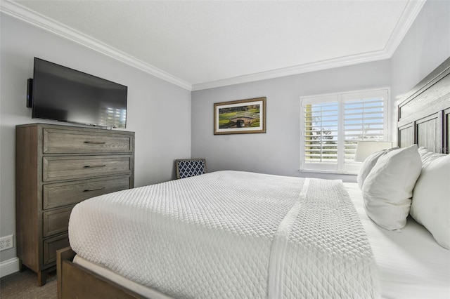 bedroom featuring ornamental molding