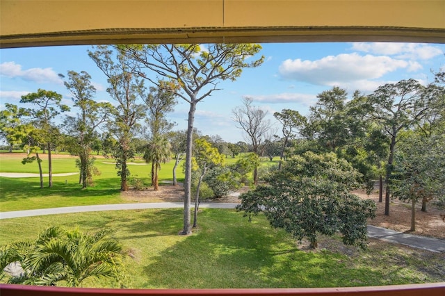 view of home's community with a yard