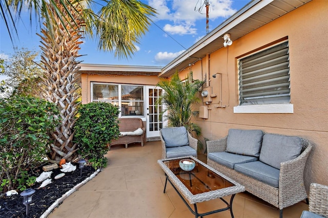 view of patio with an outdoor living space