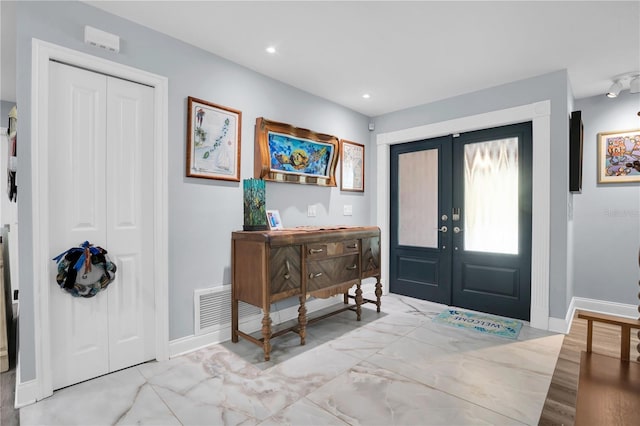 foyer with french doors