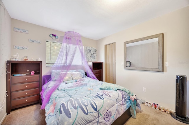 bedroom featuring carpet