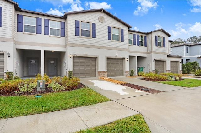 view of property featuring a garage