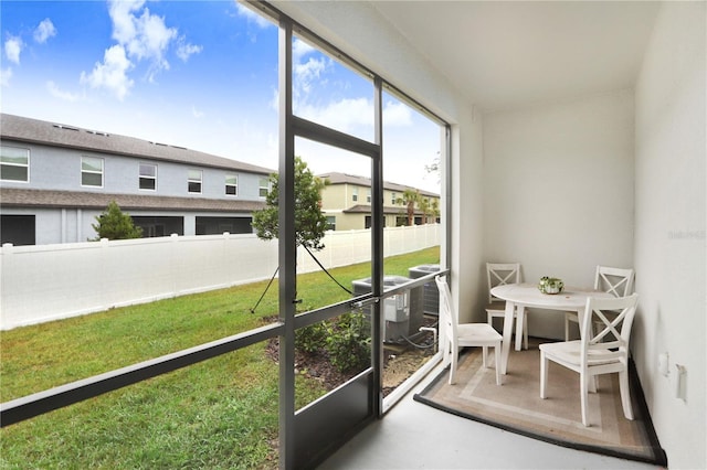 view of sunroom