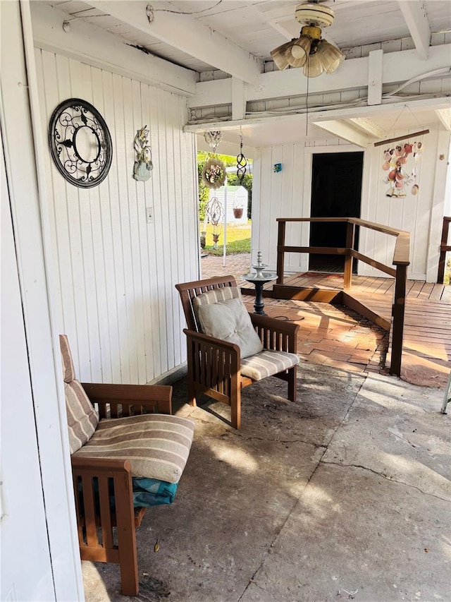 view of patio / terrace with ceiling fan