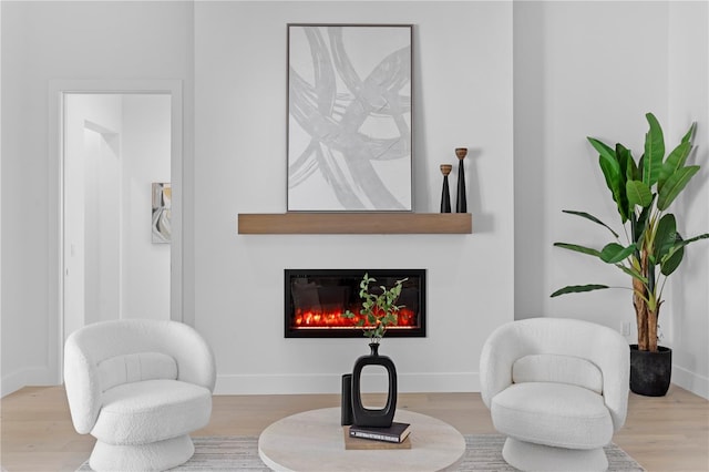 sitting room featuring light hardwood / wood-style floors