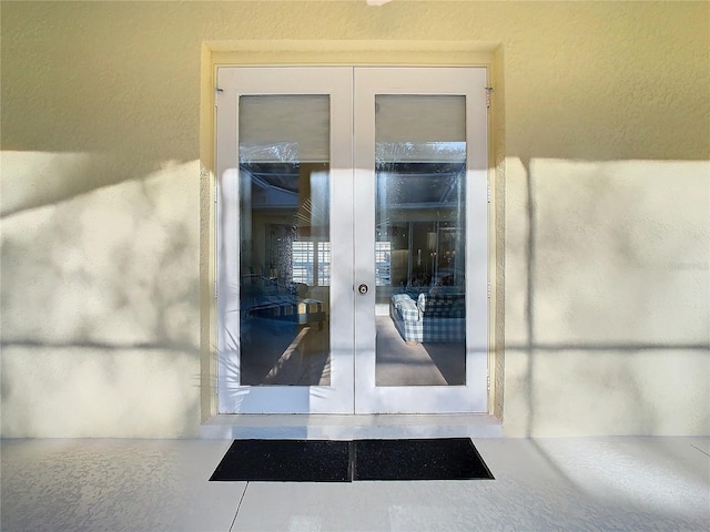 entrance to property with french doors