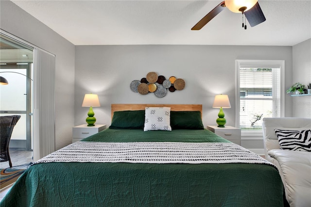 bedroom with ceiling fan