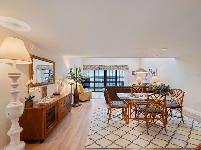 dining area featuring light hardwood / wood-style flooring