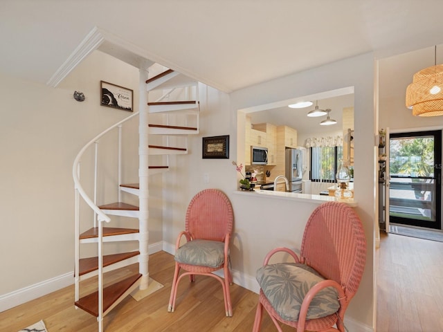 interior space with light wood-type flooring