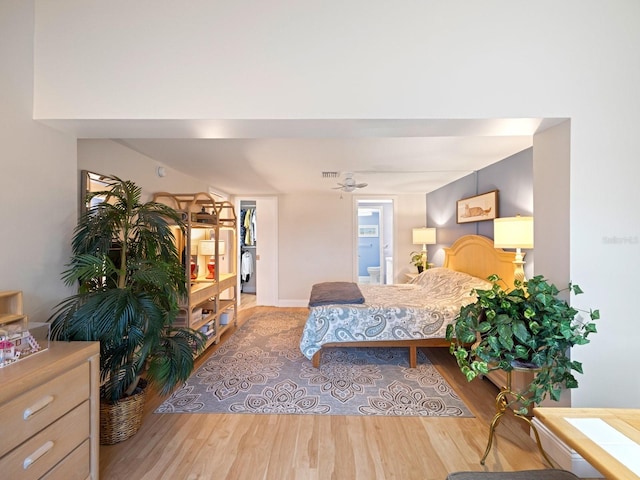 bedroom featuring light hardwood / wood-style floors