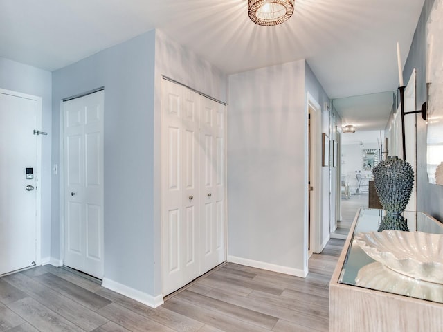 foyer featuring light hardwood / wood-style flooring