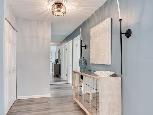 hall featuring wood-type flooring