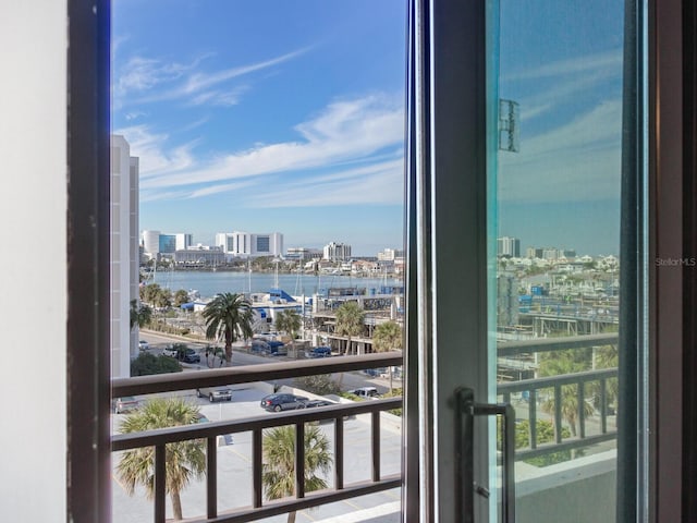 balcony with a water view