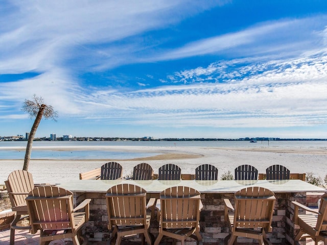 water view with a view of the beach