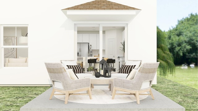 view of patio featuring an outdoor living space