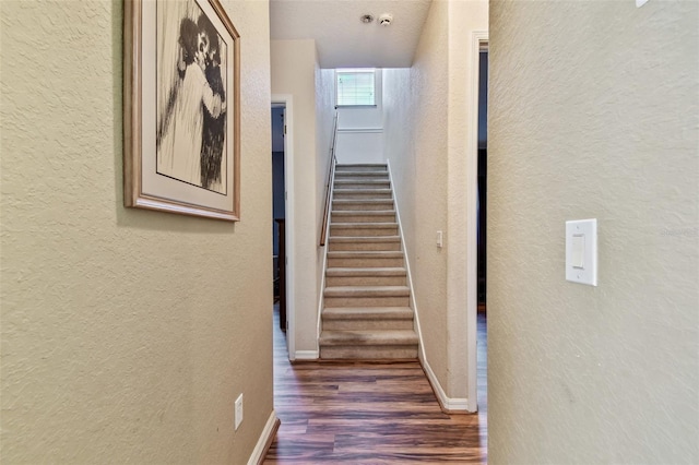 hallway featuring dark hardwood / wood-style flooring