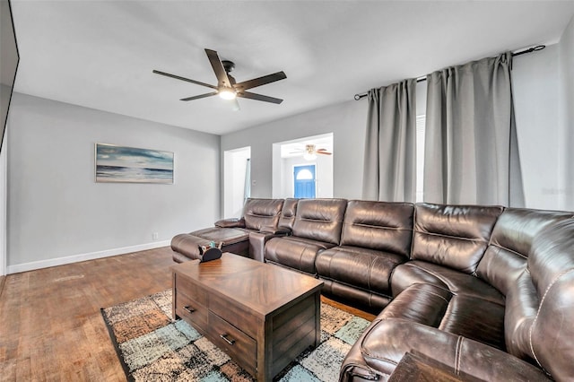 living room featuring hardwood / wood-style floors