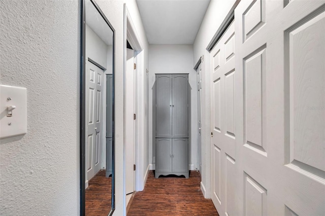 hall featuring dark hardwood / wood-style flooring