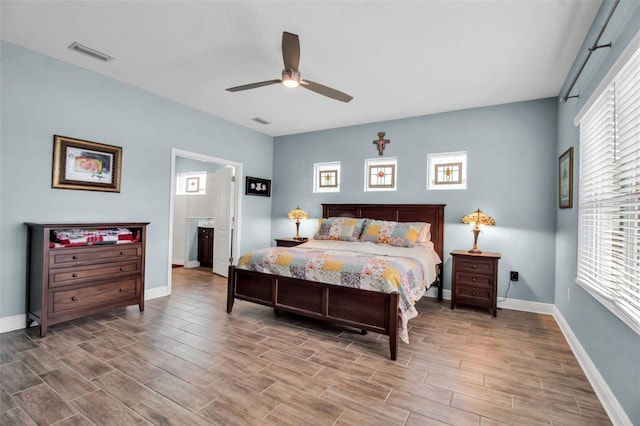 bedroom with ceiling fan