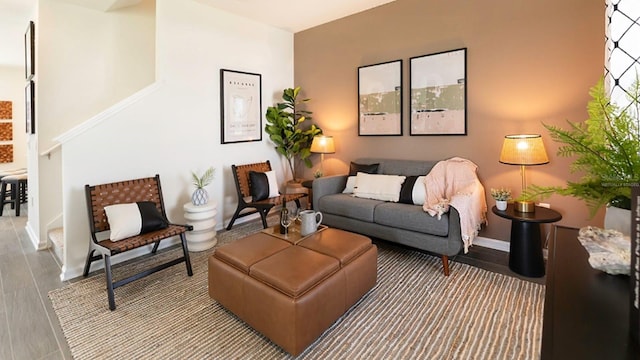 living room featuring hardwood / wood-style flooring