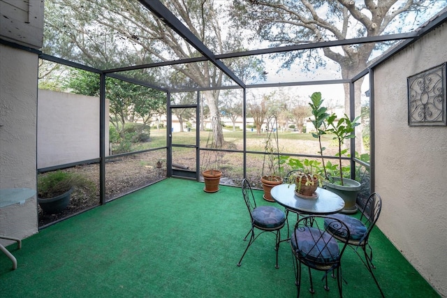 view of unfurnished sunroom