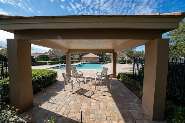 view of patio / terrace with a community pool