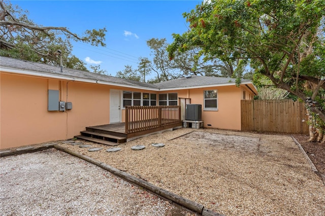 rear view of house with a deck