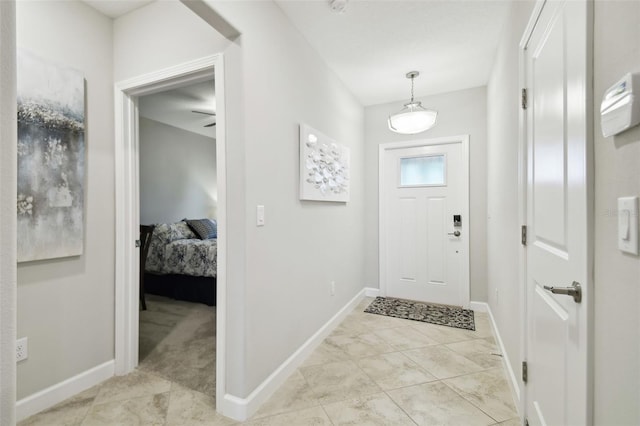 view of tiled entrance foyer