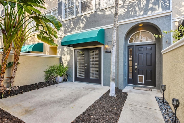 doorway to property with french doors