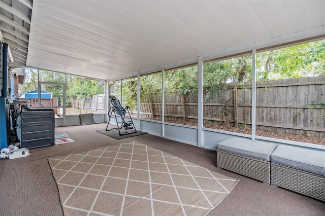 view of unfurnished sunroom