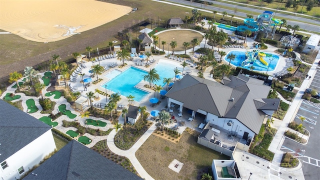 601 Drop Shot Dr, Davenport, FL 33896 - bird's eye view of a pool area
