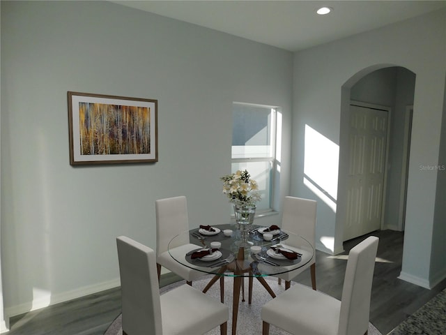 dining room featuring dark hardwood / wood-style flooring