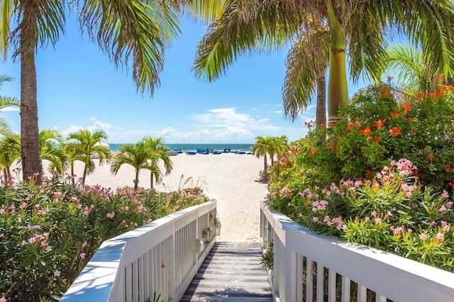 water view with a beach view