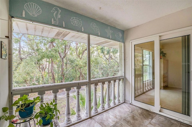 view of unfurnished sunroom