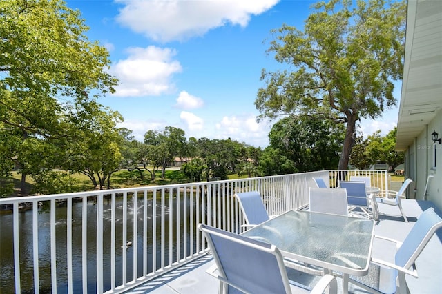 balcony with a water view