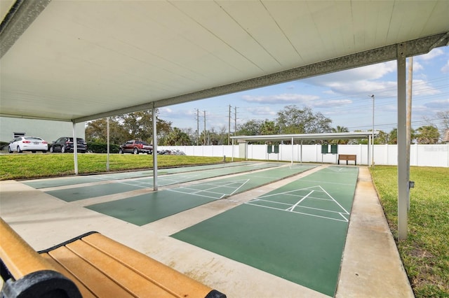 view of community featuring a lawn