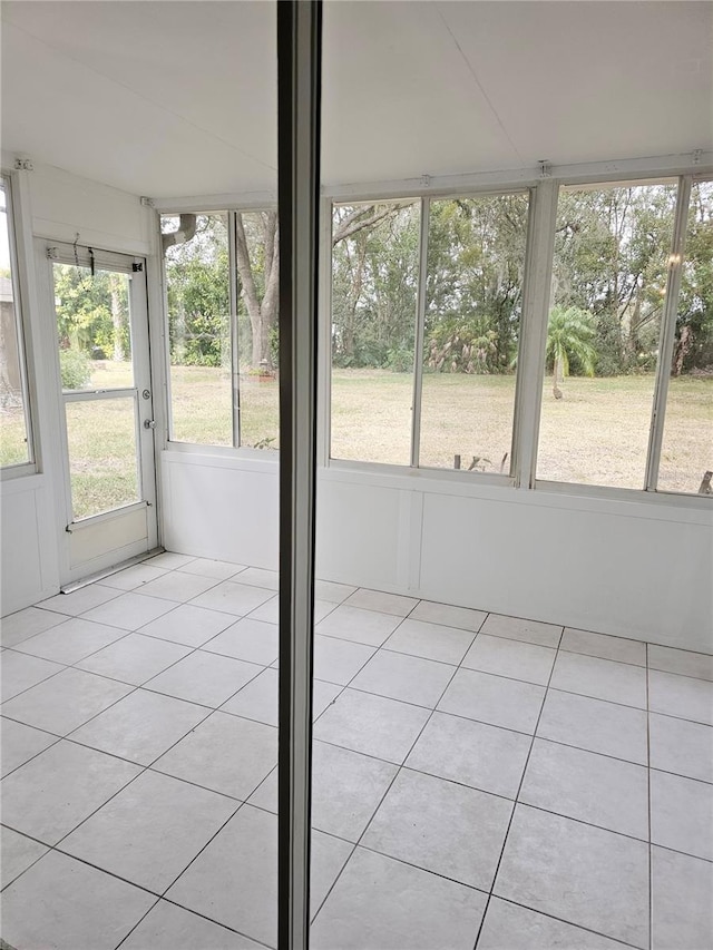 view of unfurnished sunroom